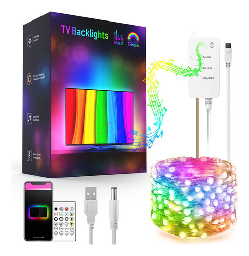 Retroiluminación Led Wifi Para Tv Inteligente M Rgb Usb 5v I