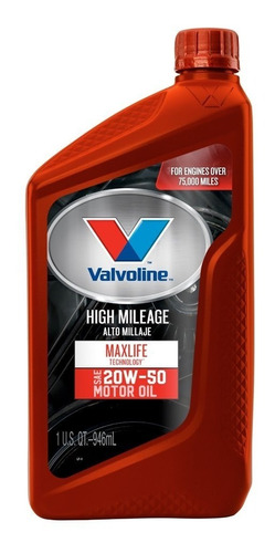 Aceite Valvoline Max Life 20w50 Caja 6 X 1lt - Semisintetico