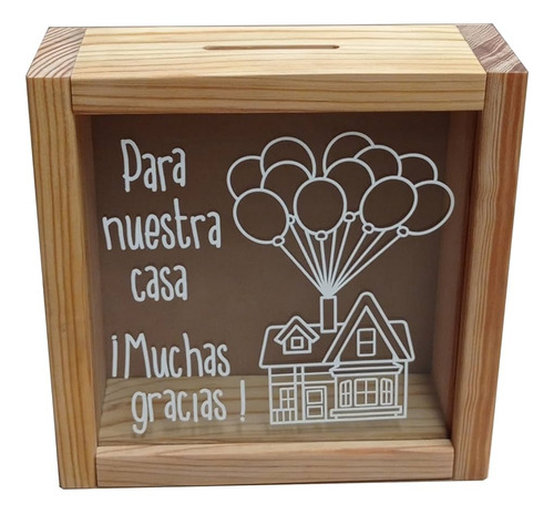 Alcancía En Madera Con Mensaje Personalizado 