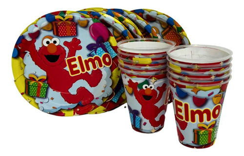 Platos Y Vasos Desechables 20 Personas 2 Elmo