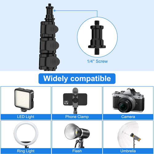 Suporte De Luz Anautin Extensível De 2 M Para Fotografia De