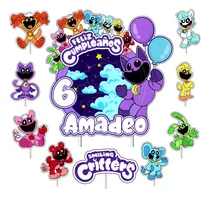 Comprar Cake Topper Imprimible Adorno Torta Smiling Critters Catnap