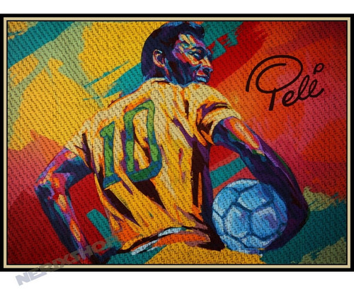 Gravura Poster 40x55cm Pelé - Rei Do Futebol - Eterno - Arte