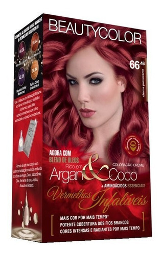  Tinta De Cabelo Beauty Color Kit Coloração - Todas As Cores Tom 66.46 Chama Provocante