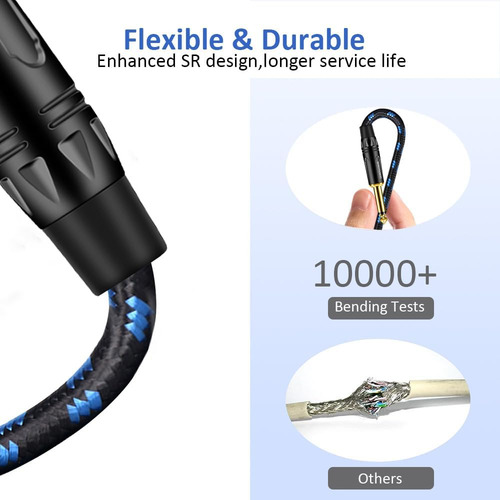 Cable De Uso De Micrófono Masculino Masculino De 3 Pies De 3