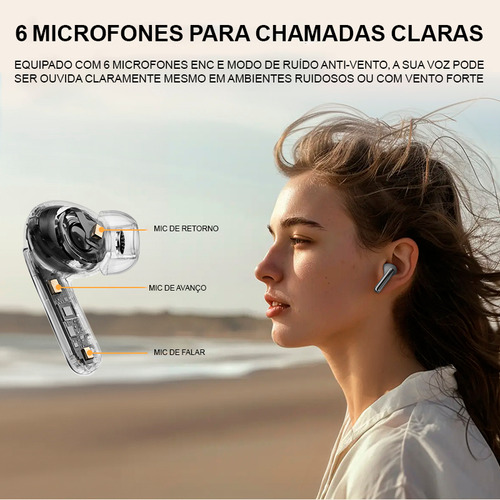 Fone De Ouvido Qcy Ht08 Melobuds Pro Anc Conexão Multiponto
