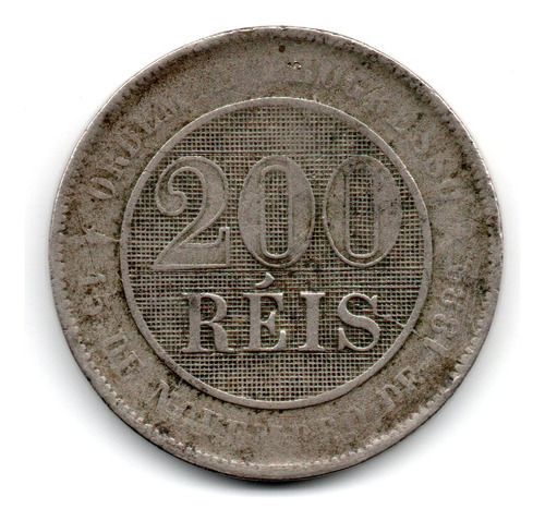 Brasil Moneda 200 Reis Año 1893 Km#493