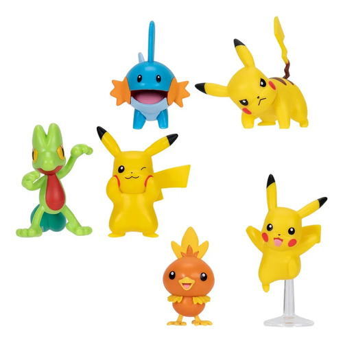 Pokemon 3355 Battle Figure X2 Pikachu Y Torchic Jazwares