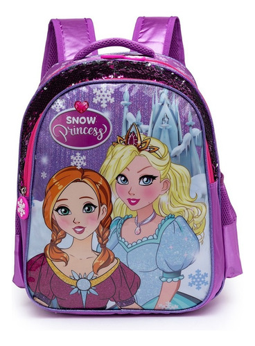 Mochila Infantil Feminina Reforçada Moda Escolar Cor Lilás