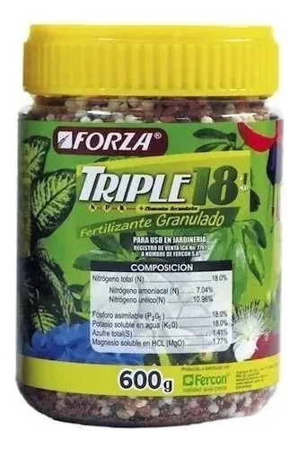 Fertilizante De Plantas Triple 18-18-18 Frasco  X600 Grs