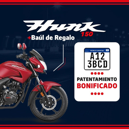 Imagen 1 de 15 de Hero Hunk 150cc I3s Moto Naked Con Baul De Regalo 0km 2022