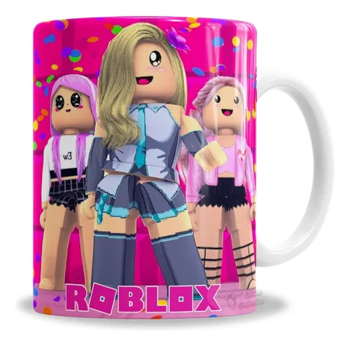 Taza De Cerámica Roblox Personajes Baile Skins Rosa, En Caja
