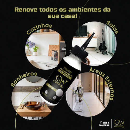 Tinta Restauradora De Rejunto Gw Restaura Fácil 200ml Gelo