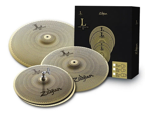 Kit Pratos Zildjian Low Volume Lv468 14hh 16 + 18 Crash Ride