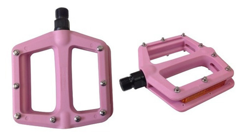 Pedales Bicicleta Mtb En Pvc 9/16 Color Rosado Eje En Acero