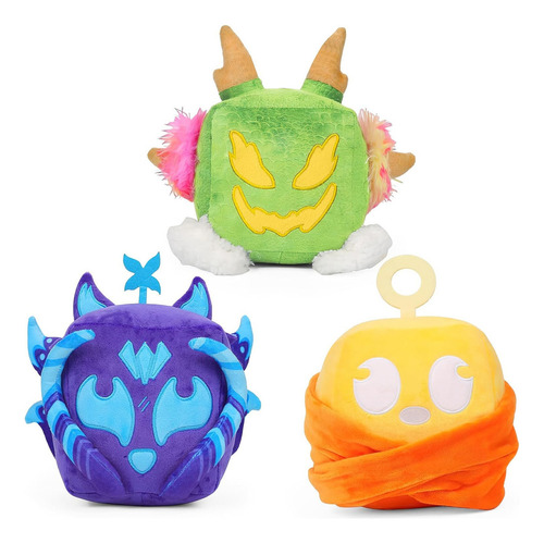 Peluche De Frutas Blox 3 Piezas, 5.8 Pulgadas,peluche Cubo