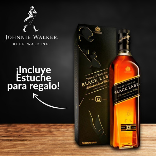 Imagen 3 de 10 de Whisky Johnnie Walker Black X 1 Litro - Envíos