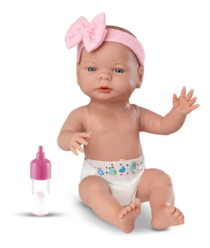 Boneca Bebê Primeira Mamadeira 35 Cm Roma Brinquedos Menina 
