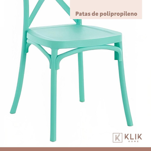 Pack 4 Sillas De Terraza O Comedor Crossback Danubio - Menta