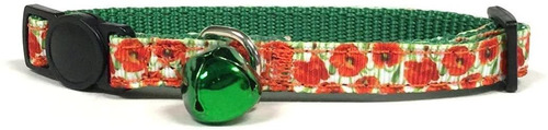  Poppy Flower Cat Collar With Safety Buckle