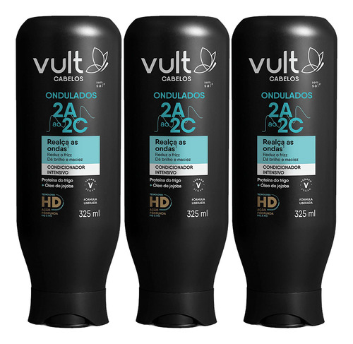 Kit 3 Condicionador Cabelo Ondulado Cacheados 2a 2b 2c Vult