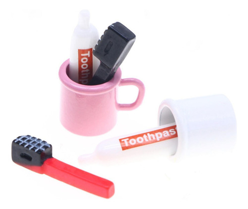Hjq Juego De Baño For Casa De Muñecas En Miniatura, Rosa