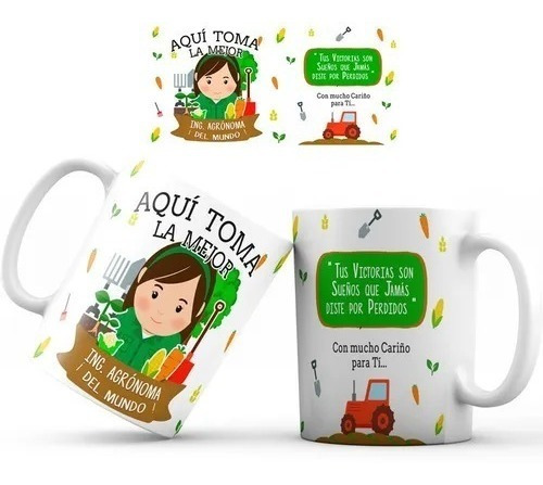 Mug Pocillo Profesión Regalo Agronomo Aquí Toma Taza