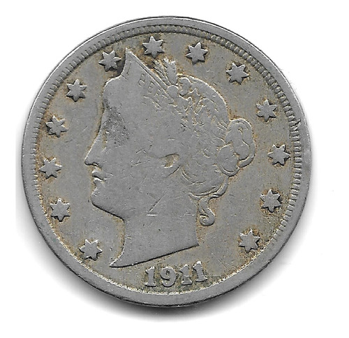 Estados Unidos Moneda De 5 Centavos Año 1911 - Km 112 