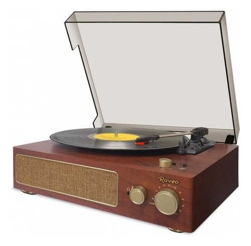 Toca Disco Raveo Studio Radio Fm Usb Bluetooth Brown