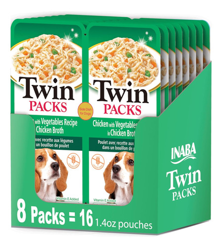 Inaba Twin Packs For Dogs, Shredded Chicken & Broth Gelée Si