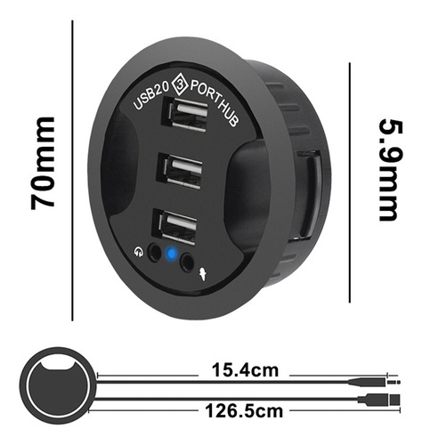 /para Hub Usb 2.0, Ojal De Escritorio, Hub Usb 2.0, Soporte