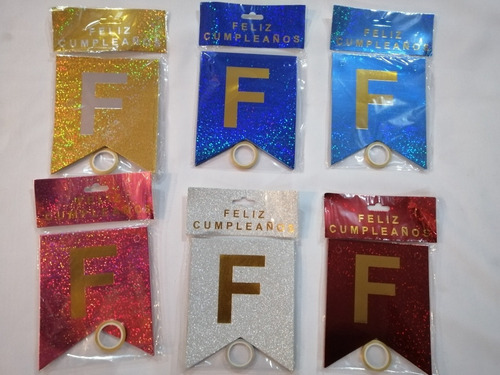 Banderin Feliz Cumpleaños Holografico Ideal Fiestas Letrero