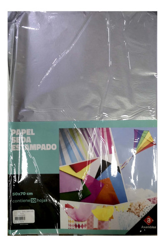 Papel Seda Plata Plateado 10 Hojas 50x70 Regalos Fantasia