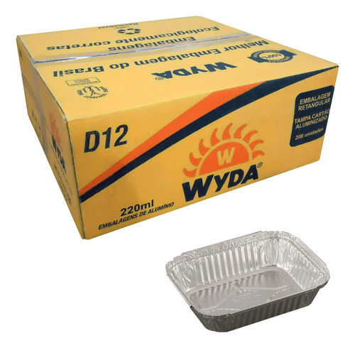 Bandeja De Alumínio Descartável Marmita Wyda D12 220 Ml