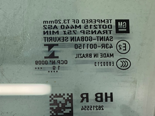 Vidro Porta Traseira Direita Gm Onix Hatch 2020 2024 Usado
