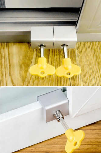 Imagen 6 de 9 de Cerradura De Seguridad Para Ventana Corrediza Ajustable