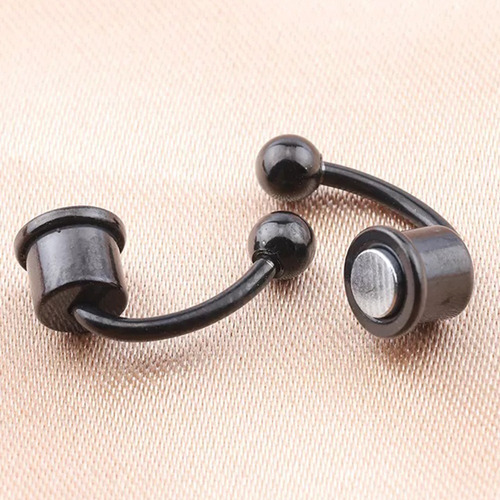 Aretes Piercing Iman A Presión Unisex Moda Acero Resistentes