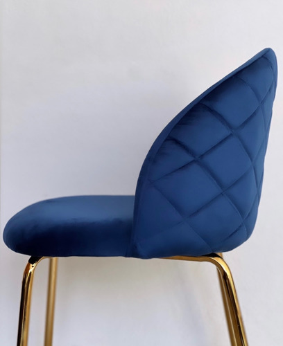 Silla de comedor Bleu Muebles Velvet con estructura color azul
