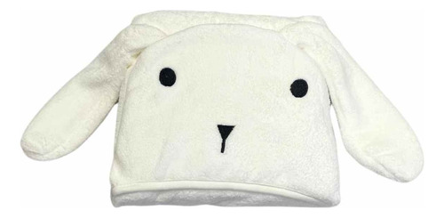 Toalha De Banho Infantil Capuz Power Sec Animada Toque Macio Cor Branco