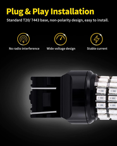 Mealam Brilliant Red T20 7443 7444 7440 Bombillas Led Con Pr