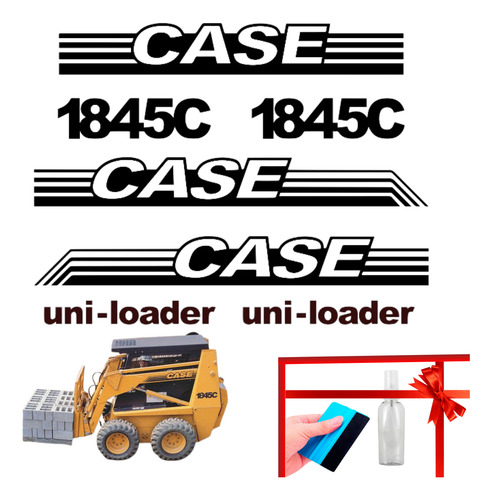 Case 1845 Uni-loader Minicargador Logo Set Vinil De Corte