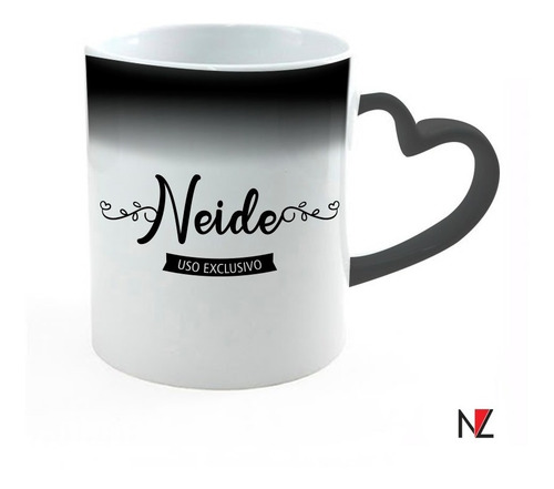 Caneca Mágica - Alça De Coração Personalizável