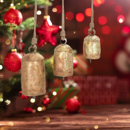 Campanas Navideñas Con Forma De Vaca, 3 Unidades, Elegantes