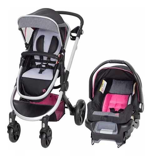 Cochecito Baby Trend doble, de 5 puntos, y asiento infantil para vehículo,  de 35 libras, con base para asiento