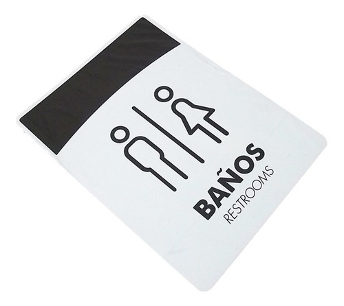 Imagen 1 de 2 de Aviso Baño Mixto Hombres Mujeres 21x16 Letrero Señal Baños