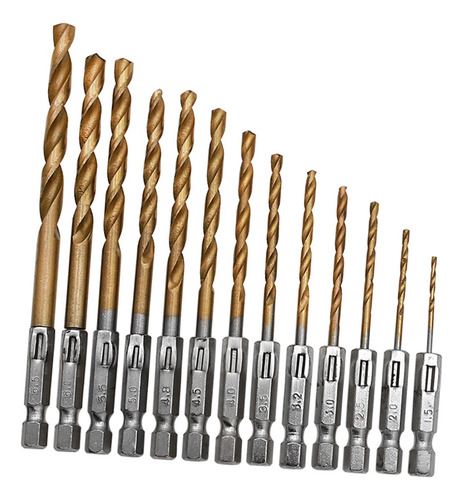 Juego De Brocas De Vástago Hexagonal De 13 Piezas, Broca