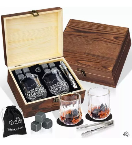 Juego De Piedras De Whisky, Vasos Para Whisky Rápido Cool, 8 Piedras De Vino Helado Y 2 Vasos Genérica