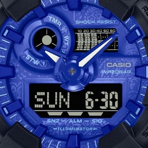 Imagen 4 de 5 de Reloj Casio G-shock Youth Serie Paisley Blue Ga-700bp-1acr