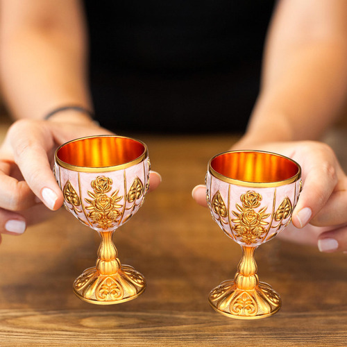 Taza Decorativa Con Delicado Diseño Retro De Metal, Estilo 1