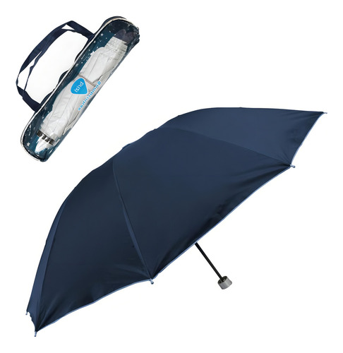 Sombrinha Mini Luxo Fecha Invertido Com Bolsa - Cor Azul